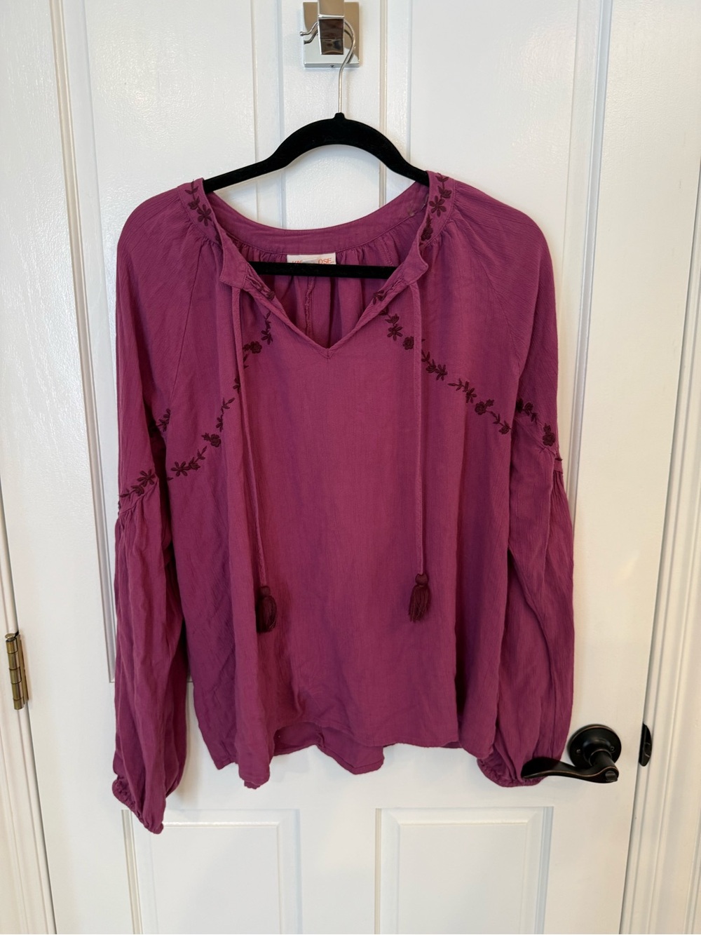 Knox Rose Boho Embroidered Peasant Blouse